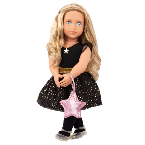 Our Generation Fashion Starter Kit & 18-inch Doll Stella Black Dress