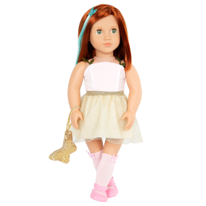 Our Generation 18-inch Fashion Doll Cambi Golden Skirt Outfit & Butterfly Purse