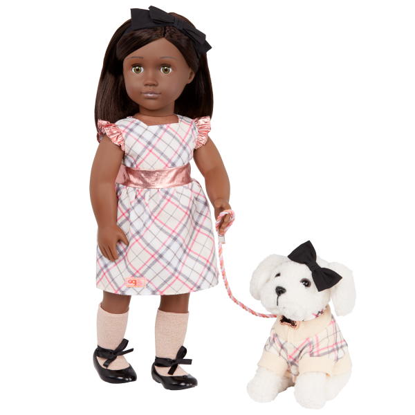 Our Generation 18-inch Doll Candice & Pet Dog Plush Chic Matching Outfits
