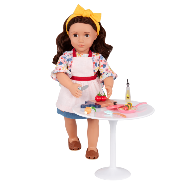 Our Generation Posable 18-inch Doll Rayna Table for Two Furniture Set