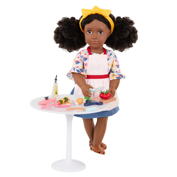 Our Generation Posable 18-inch Doll Macy Table for Two Furniture Set