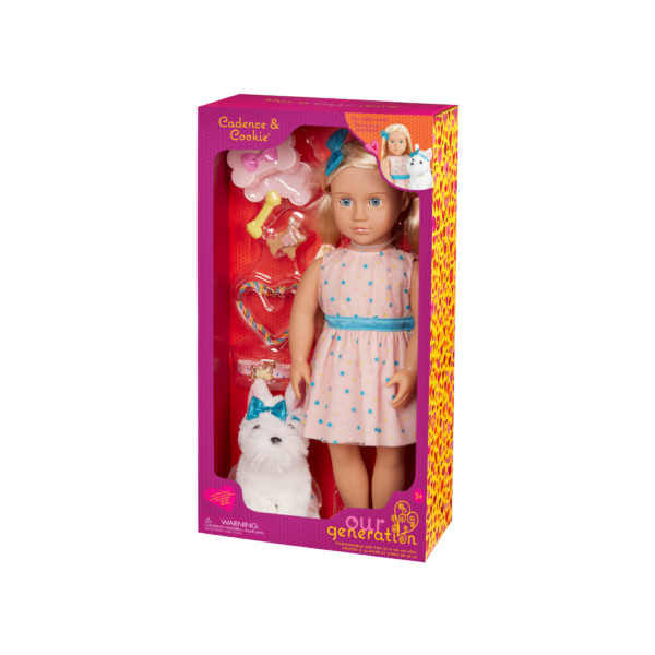 Our Generation 18-inch Doll & Pet Cadence & Cookie Packaging