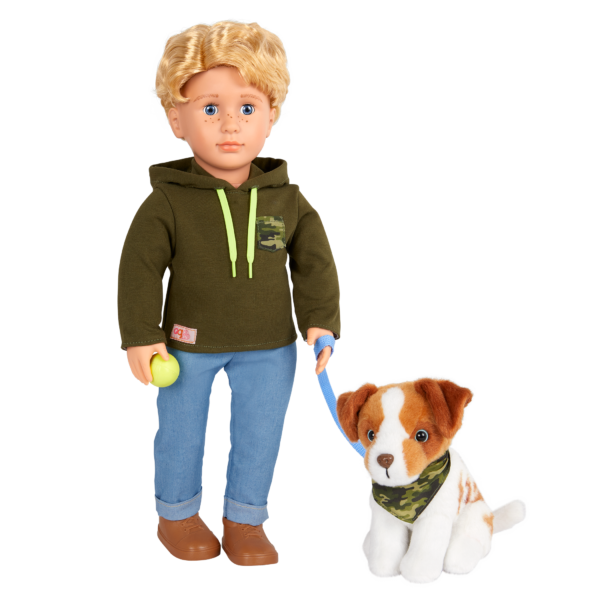 Our Generation 18-inch Boy Doll Elliot & Pet Dog Plush