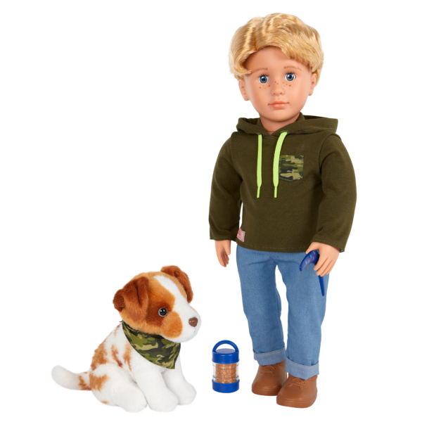 Our Generation 18-inch Boy Doll Elliot & Pet Dog Stuffed Animal