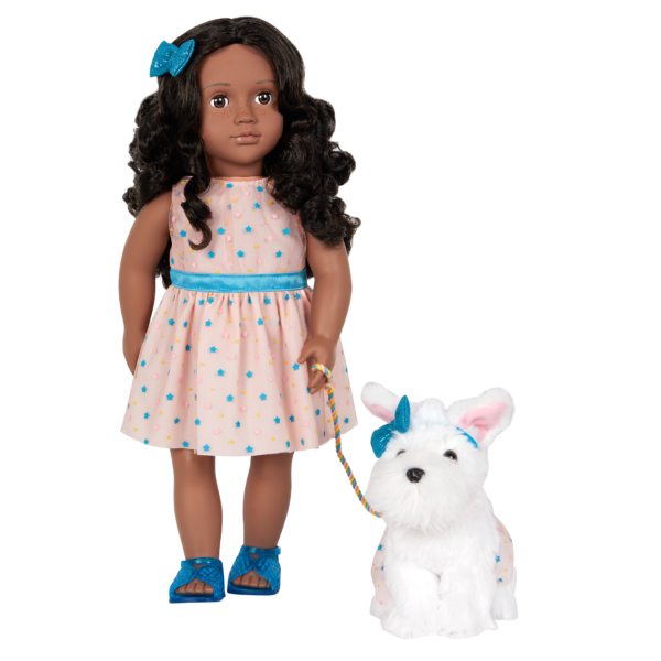 Our Generation 18-inch Doll & Pet Celeah & Confetti in Matching Outfits