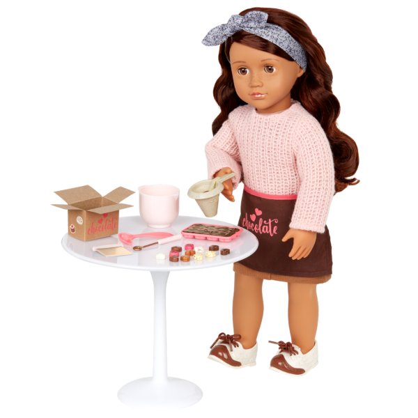 Our Generation Posable 18-inch Baker Doll Coco Chocolate-Making Accessories
