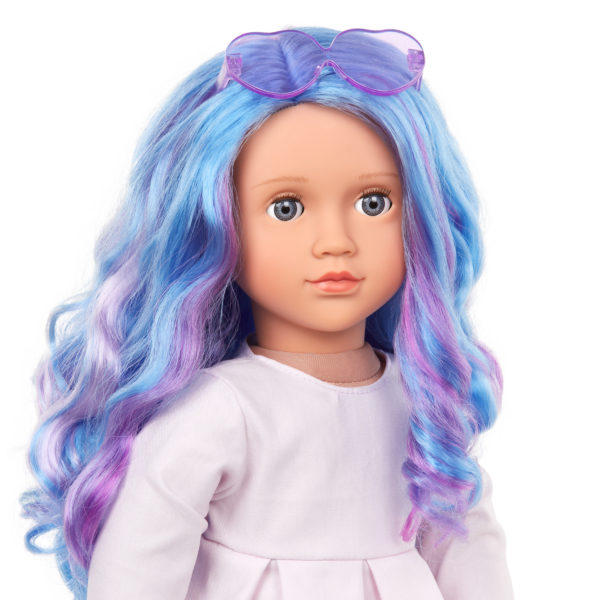 Our Generation Veronika 18-inch Doll with Blue Hair & Purple Peekaboo Highlights