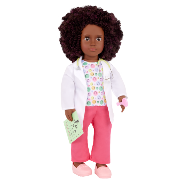 Our Generation 18-inch Pediatrician Doll Ariya with Curly Brunette Hair & Brown Eyes