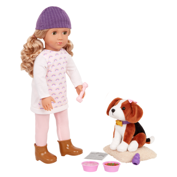 Our Generation 18-inch Doll Ember & Pet Dog Plush Elsie Accessories