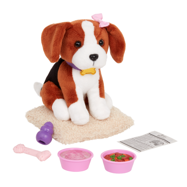 Our Generation 6-inch Pet Beagle Dog Plush Elsie Accessories