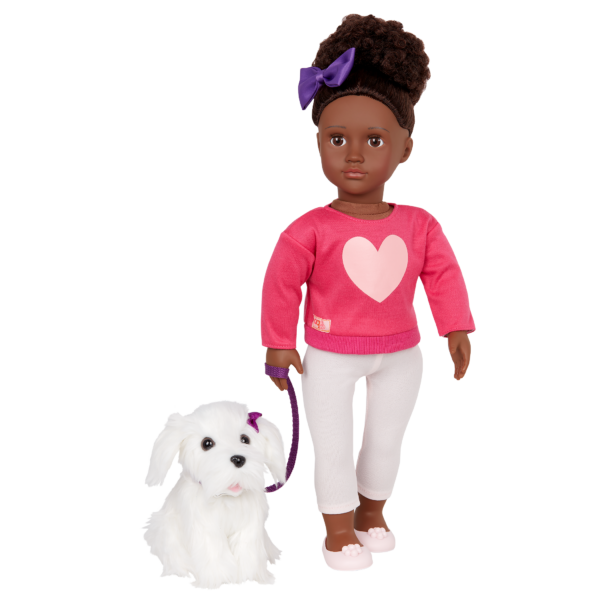 Our Generation 18-inch Doll Choyce with Pet Dog Plush Jewel