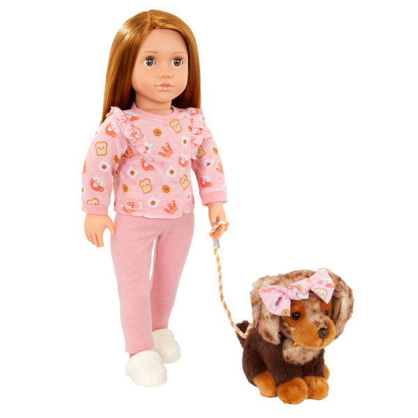 Our Generation 18-inch Doll & Pet Dog Plush Claudia & Cinnamon