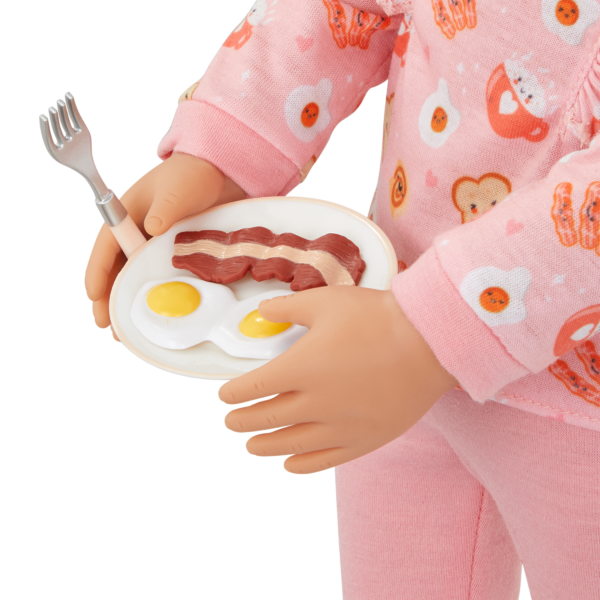 Our Generation 18-inch Doll Claudia Holding Bacon & Eggs