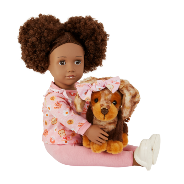 Our Generation 18-inch Doll Camryn Sitting with Pet Puppy Coco