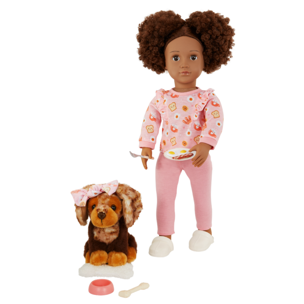Our Generation 18-inch Doll Camryn Bringing Her Pet Breakfast