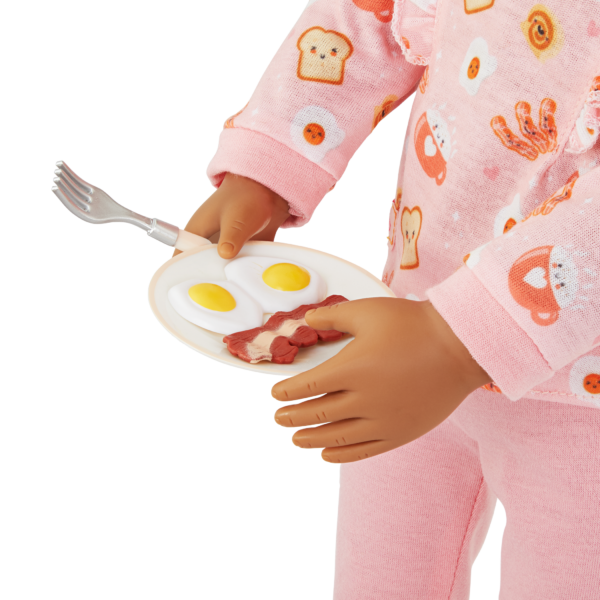 Our Generation 18-inch Doll Camryn Holding a Plate of Breakfast