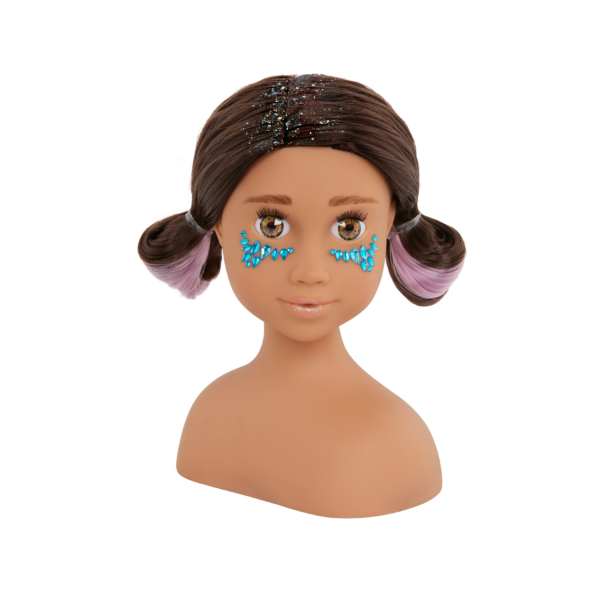 Our Generation Sparkles of Fun Styling Head Doll Domenique Brunette Hair