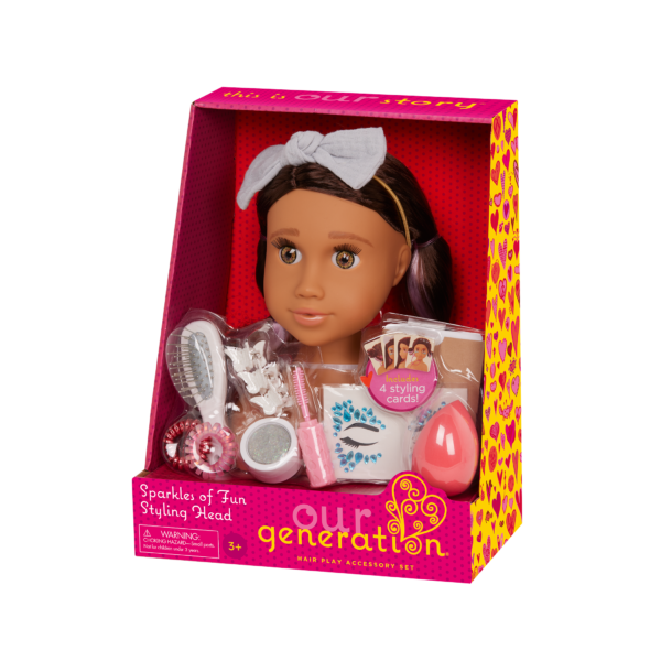 Our Generation Sparkles of Fun Styling Head Doll Domenique Packaging