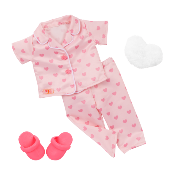 Our Generation Doll Pink Heart-Print Pajamas