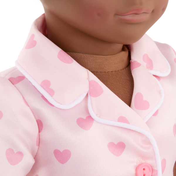 Our Generation Doll Flannel-Style Pink Pajama Top
