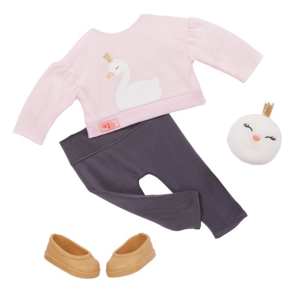 Our Generation 18-inch Fashion Doll Eliana Outfit with Swan Plush Accessory
