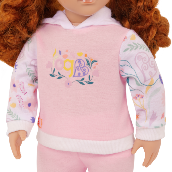 Our Generation 18-inch Fashion Doll Nora Wearing Floral Tracksuit Outfit