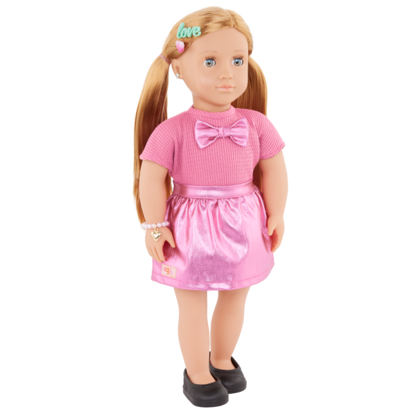 Our Generation 18-inch Jewelry Doll Monica Wearing Hair Clip & Bracelet