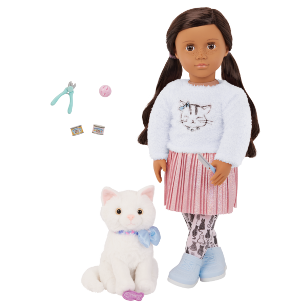Our Generation 18-inch Doll Carlina & Cat Plush Opal