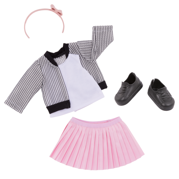 Our Generation Doll Jacket & Pink Skirt Outfit