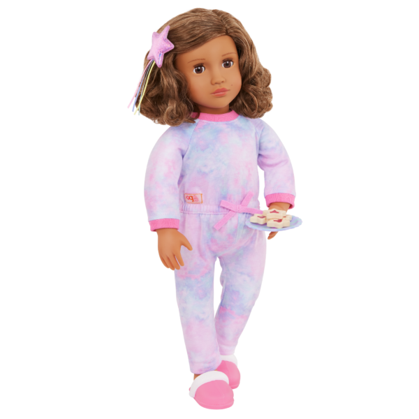 Our Generation Doll Luna in Tie-Dye Pajama Onesie