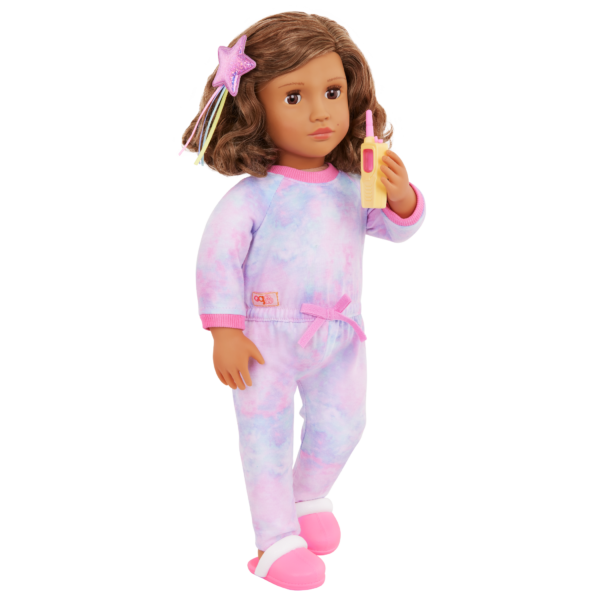 Our Generation Doll Luna Holding Hand-Held Radio