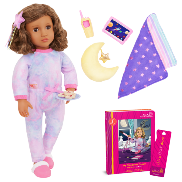 Our Generation 18-inch Slumber Party Doll Luna & Storybook