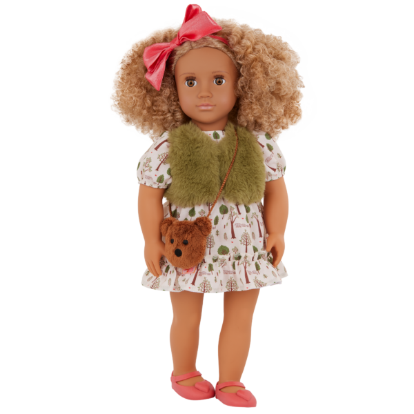 Our Generation 18 inch Doll Addison wearing purse