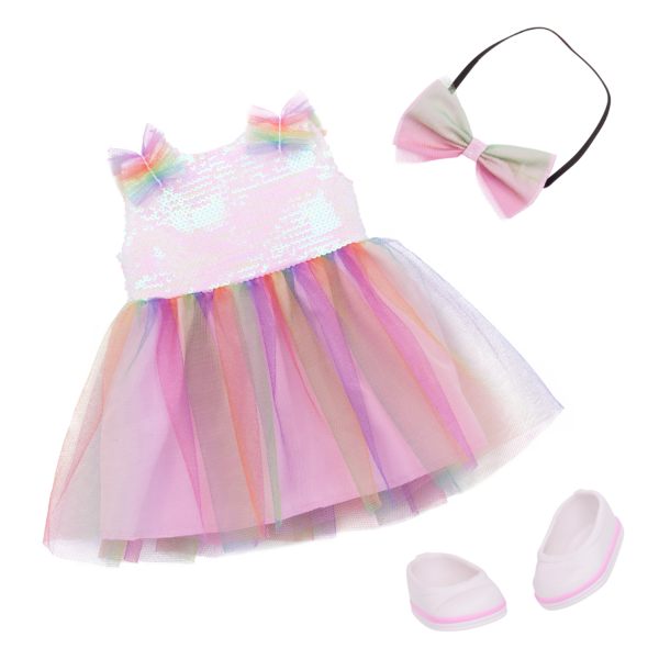Our Generation Doll Rainbow-Themed Dress Outfit