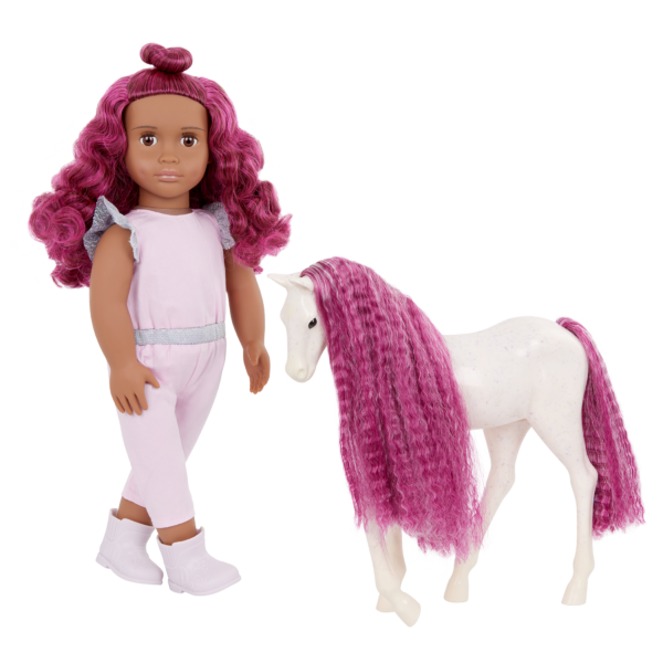 Our Generation Doll Estra & Horse Foal Delta Matching Hair
