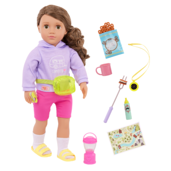 Our Generation 18 inch Doll Vivian with camping accessories