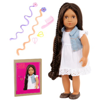 Our Generation Hair Play 18 inch Doll Perla with Hair Accessories