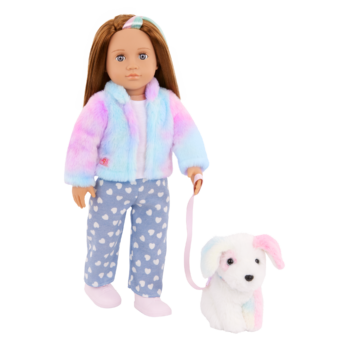 Our Generation 18" Doll Skylar and her Dog Bow