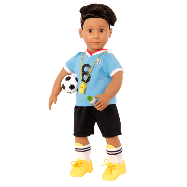 Our Generation 18-inch Boy Doll Mateo with Soccer Accessories