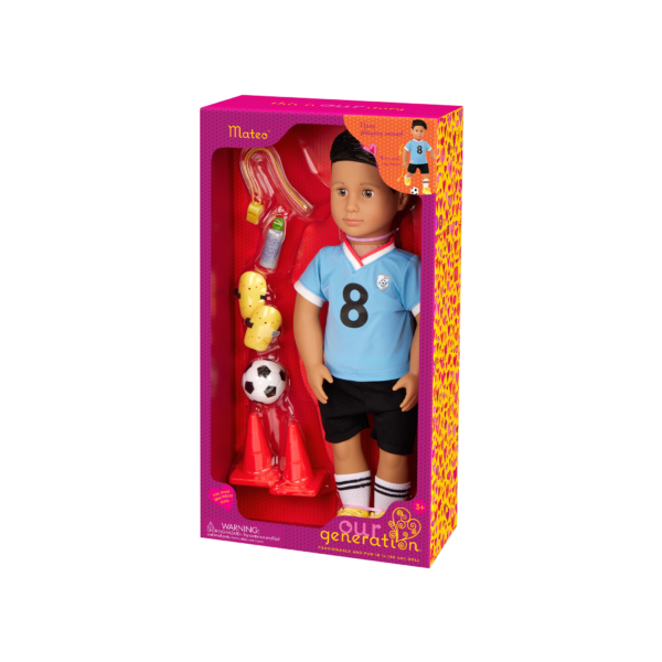 Our Generation 18-inch Soccer Doll Mateo in Packaging