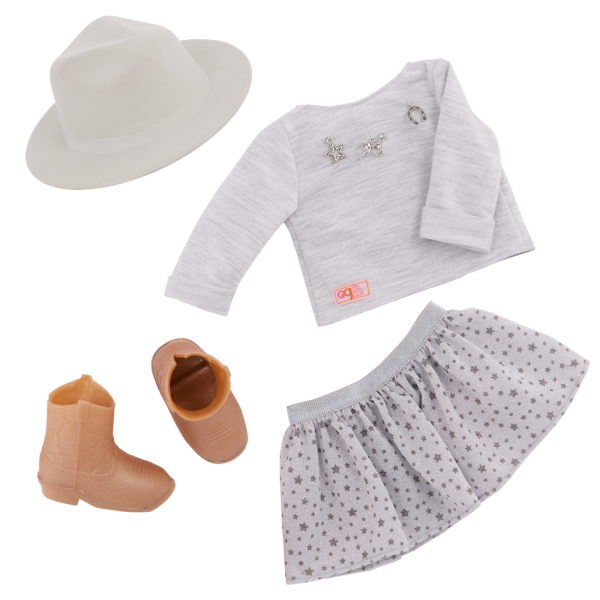 Our Generation Cowgirl Outfit for 18" Doll Victoria including sweater, skirt, boots and hat