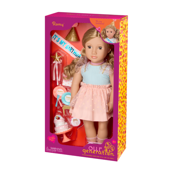 Our Generation 18-inch Birthday Doll Romy in Packaging
