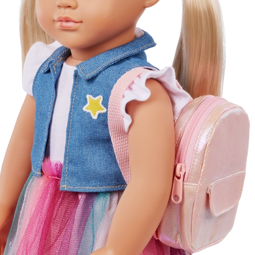 Our Generation Doll Evie Denim Vest with Fun Patches