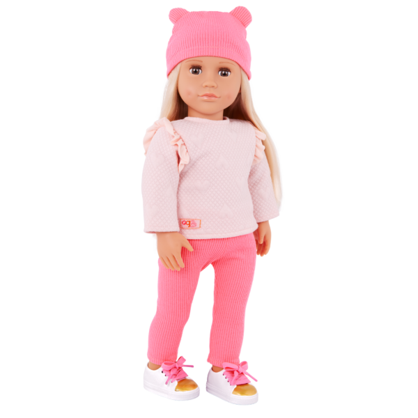Our Generation 18-inch Doll Joyce in Pink Sweater Outfit