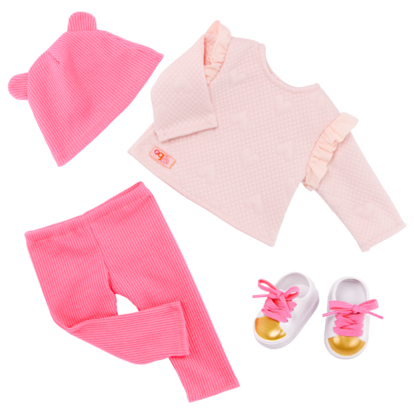 Our Generation Doll Pink Sweater & Hat Outfit