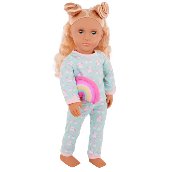 Our Generation 18-inch Doll Gillian in Rainbow Pajama