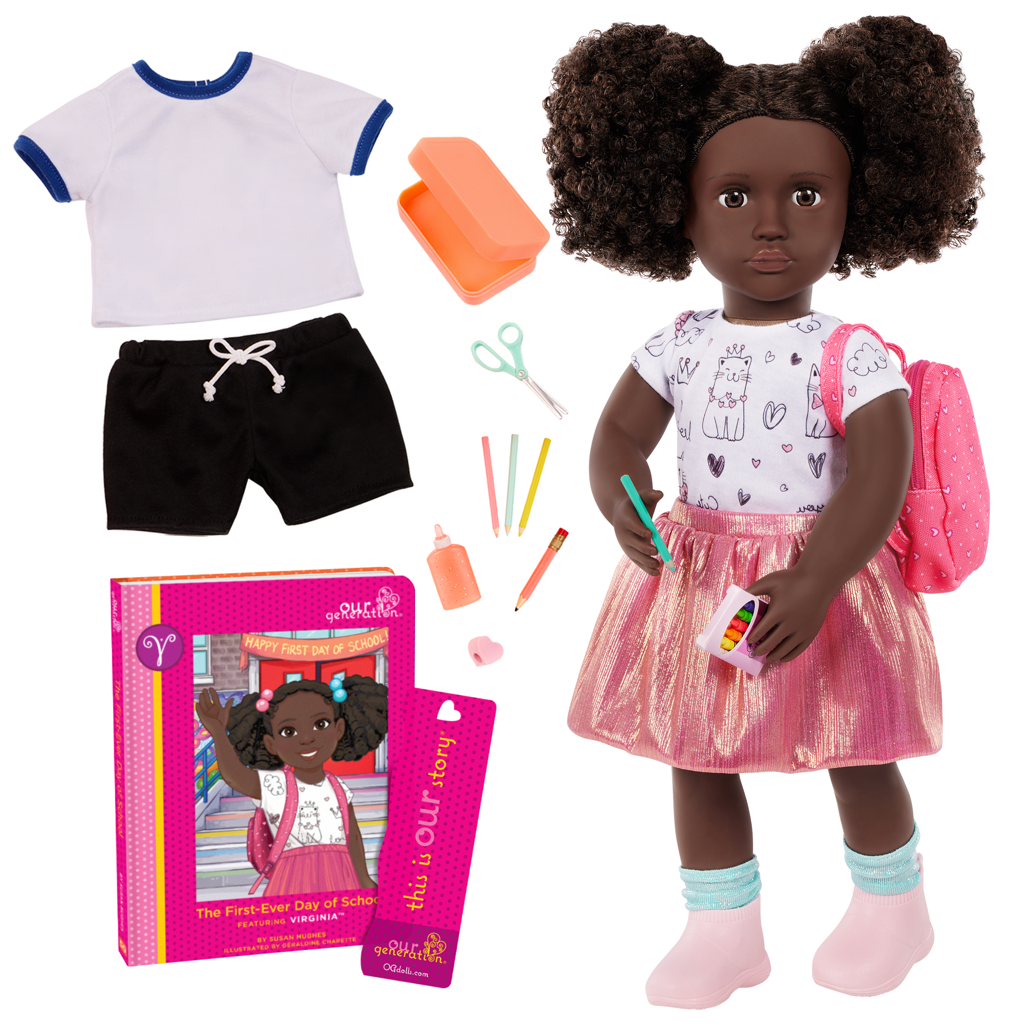 Our Generation 18-inch Doll Virginia & Storybook
