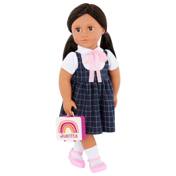 Our Generation Doll Juanita in School Uniform Holding Lunch Box