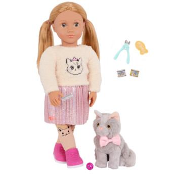 Our Generation Doll Sheela & Pet Cat Set