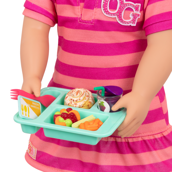 Lunch Time Fun Time School Play Food Tray for 18-inch Dolls